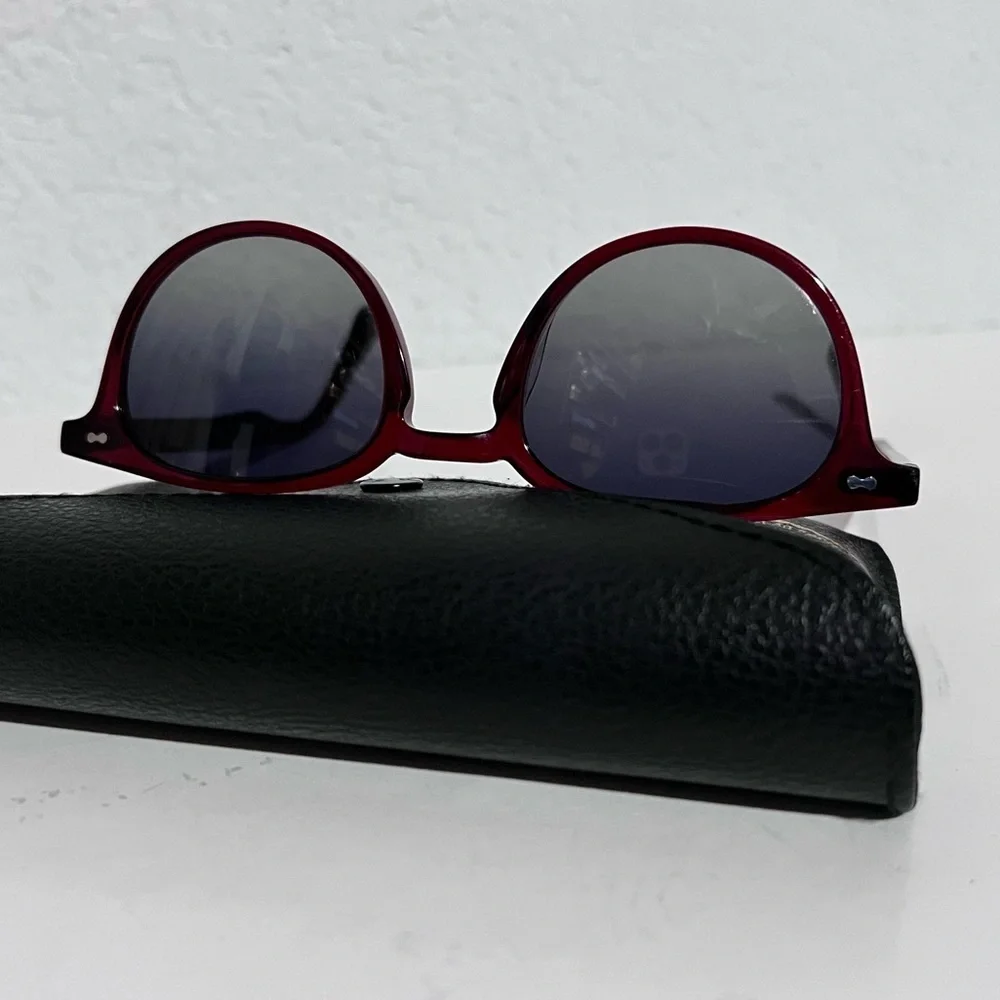 Ollie Quinn Handcrafted Miller Red Sunglasses Ray Ban Case Unisex